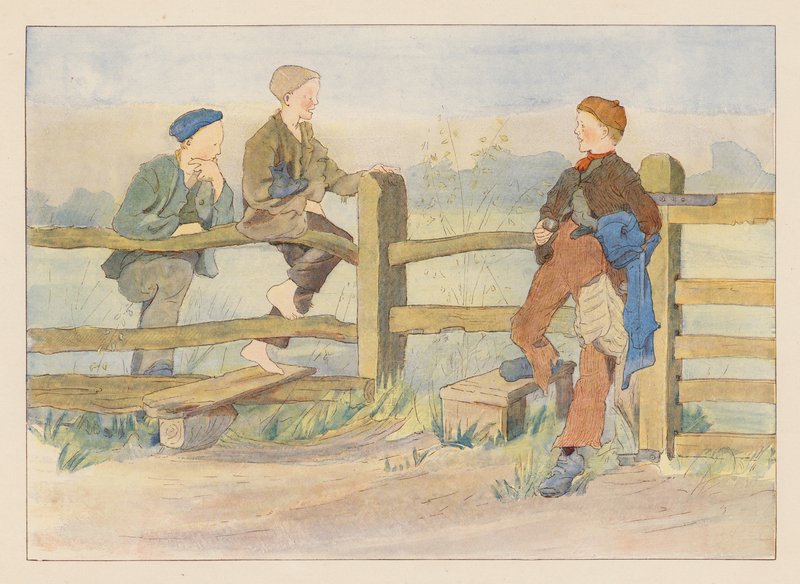 Salametsästäjät (värilitografia) tekijältä Alice Maud Beddington