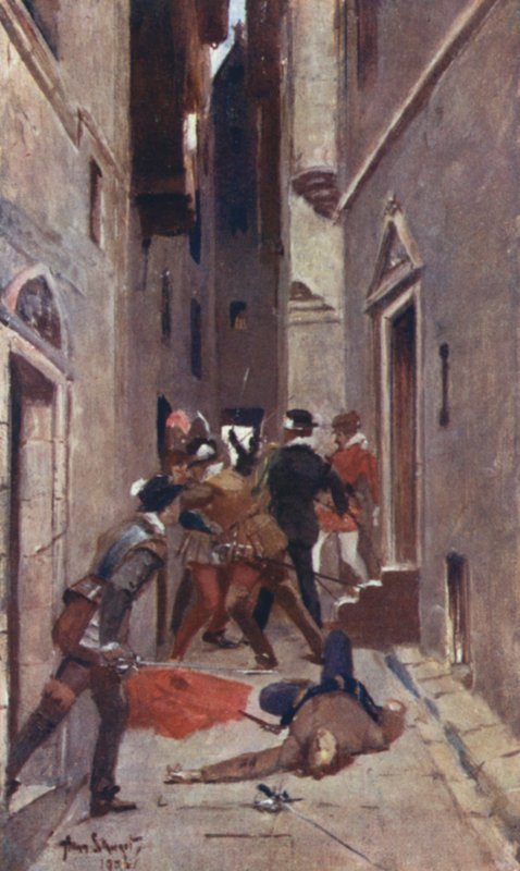 "Tulzie" High Streetillä (väri litho) tekijältä Allan Stewart