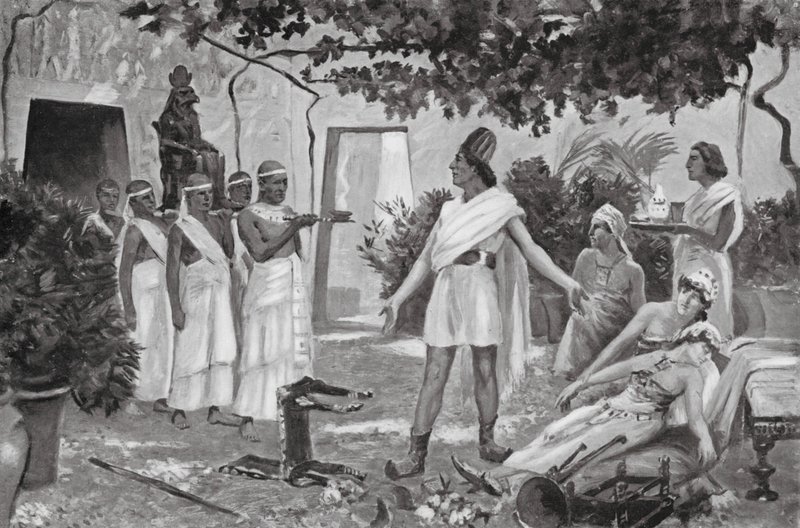 Paholaisen riivaaman heettiläisen prinsessan parantaminen (litografia) tekijältä Allan Stewart