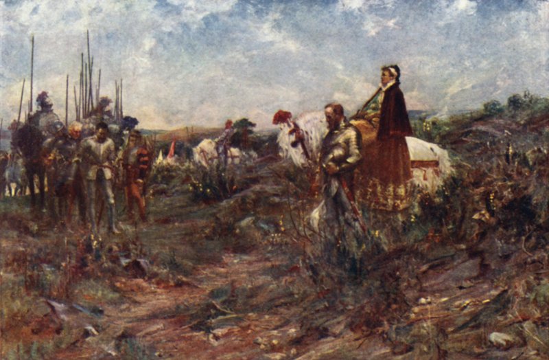 Queen Mary a Carberry Hill (litografia en color) finlandès tekijältä Allan Stewart