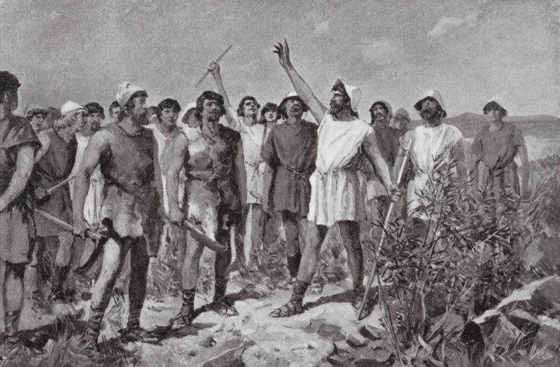 Heloottien kapina Spartassa, eKr. 464 (litografia) tekijältä Allan Stewart