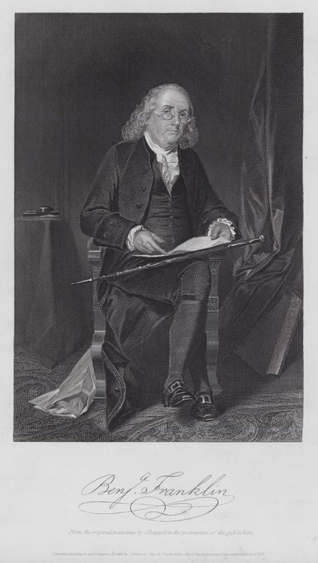 Benjamin Franklin (kaiverrus) tekijältä Alonzo (after) Chappel