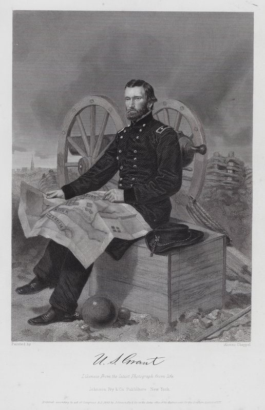 Ulysses S Grant (kaiverrus) tekijältä Alonzo (after) Chappel