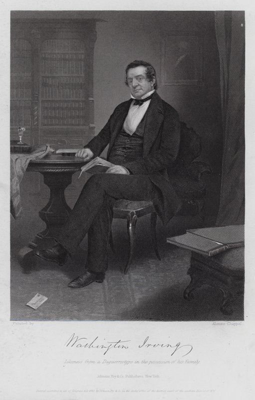 Washington Irving (kaiverrus) tekijältä Alonzo (after) Chappel