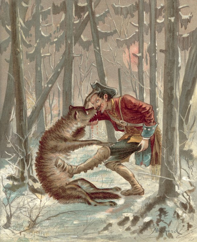 Paroni Münchausenin seikkailut (chromolitho) tekijältä Alphonse Adolphe Bichard