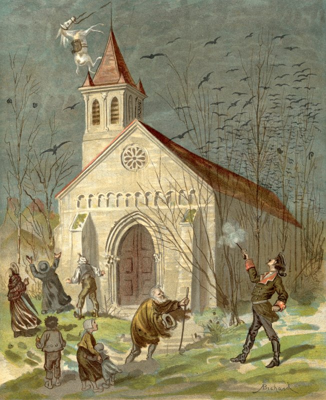 Paroni Münchausenin seikkailut (chromolitho) tekijältä Alphonse Adolphe Bichard