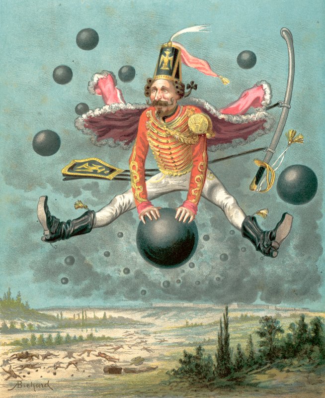 Paroni Münchausenin seikkailut (chromolitho) tekijältä Alphonse Adolphe Bichard