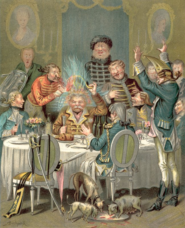 Paroni Münchausenin seikkailut (chromolitho) tekijältä Alphonse Adolphe Bichard