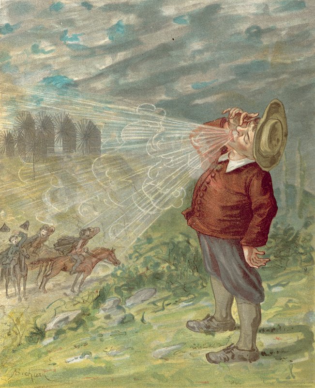 Paroni Münchausenin seikkailut (chromolitho) tekijältä Alphonse Adolphe Bichard