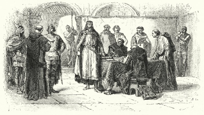 Katolisuuden julistaminen Espanjan goottilaisen kuningaskunnan uskonnoksi Toledon kolmannessa kirkolliskokouksessa, 589 (kaiverrus) tekijältä Alphonse Marie de (after) Neuville