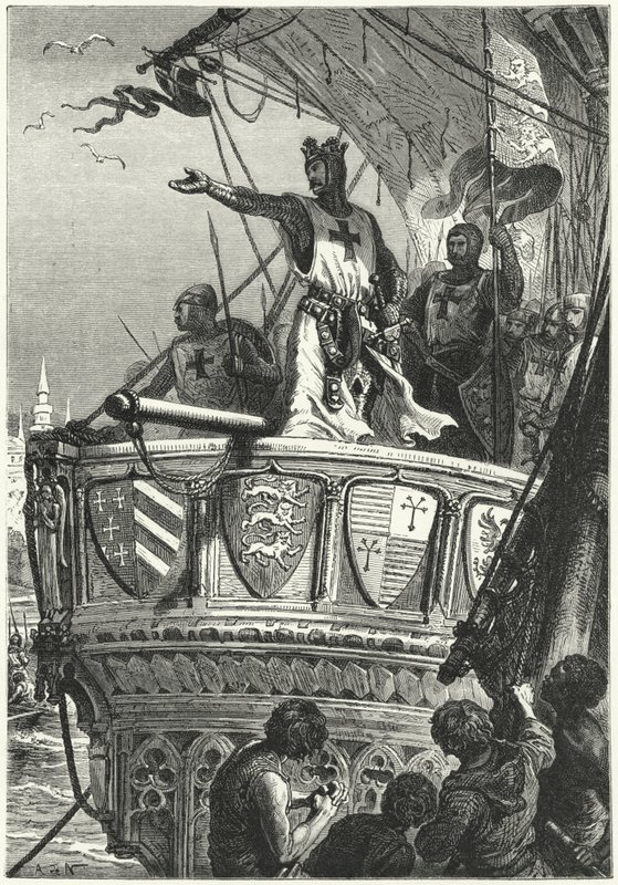 Ristiretkeläisten paluu Palestiinasta (kaiverrus) tekijältä Alphonse Marie de (after) Neuville