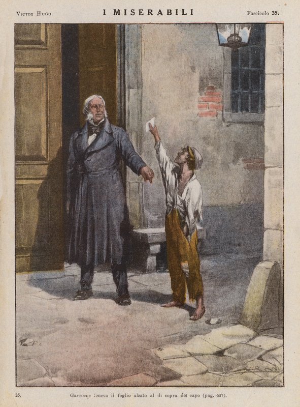Kuvitus Victor Hugon kirjaan Les Miserables (värilitro). tekijältä Ambrogio Lombardi