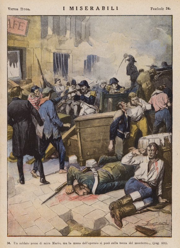 Kuvitus Victor Hugon kirjaan Les Miserables (värilitro). tekijältä Ambrogio Lombardi