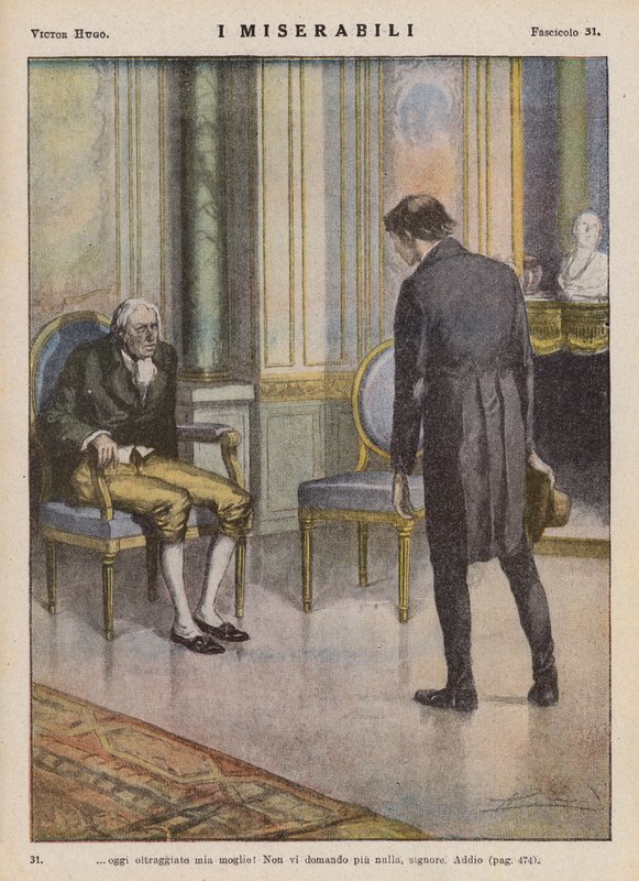 Kuvitus Victor Hugon kirjaan Les Miserables (värilitro). tekijältä Ambrogio Lombardi