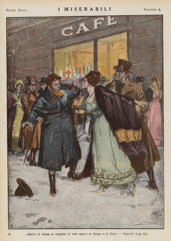 Kuvitus Victor Hugon kirjaan Les Miserables (värilitro). tekijältä Ambrogio Lombardi