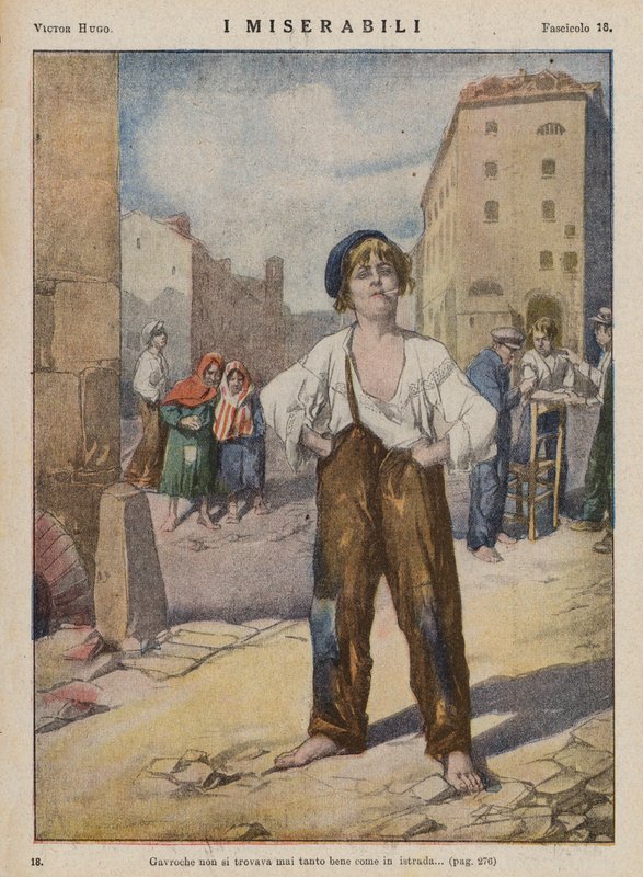 Kuvitus Victor Hugon kirjaan Les Miserables (värilitro). tekijältä Ambrogio Lombardi
