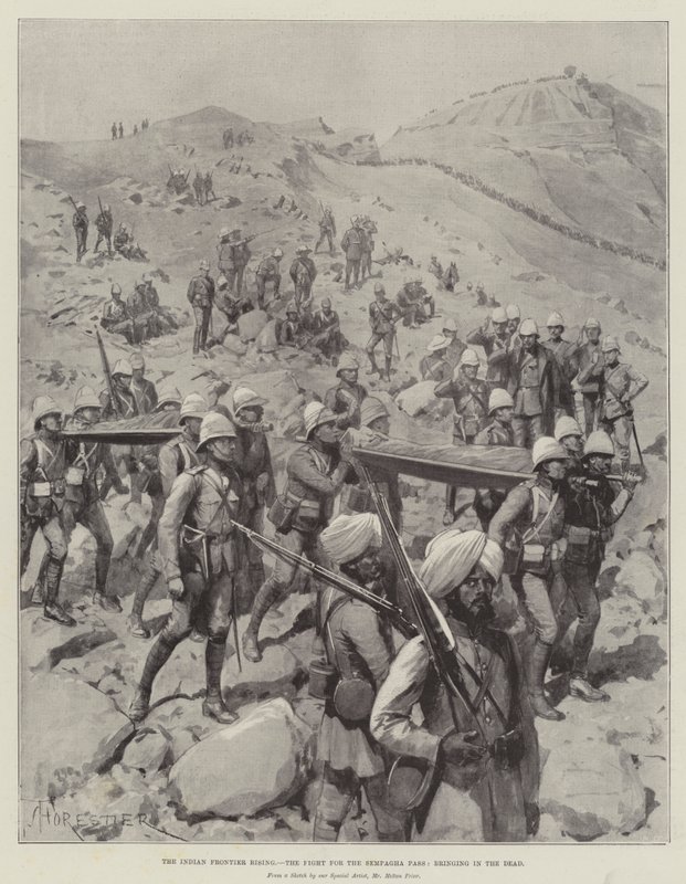 Indian Frontier Rising, Fight for Sempagha Pass, joka tuo kuolleita tekijältä Amedee Forestier