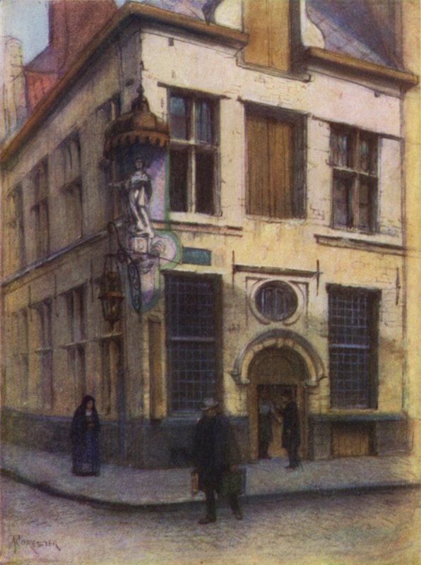 Vanhoja taloja Rue de lEmpereurilla, Antwerpenissä tekijältä after Amedee Forestier