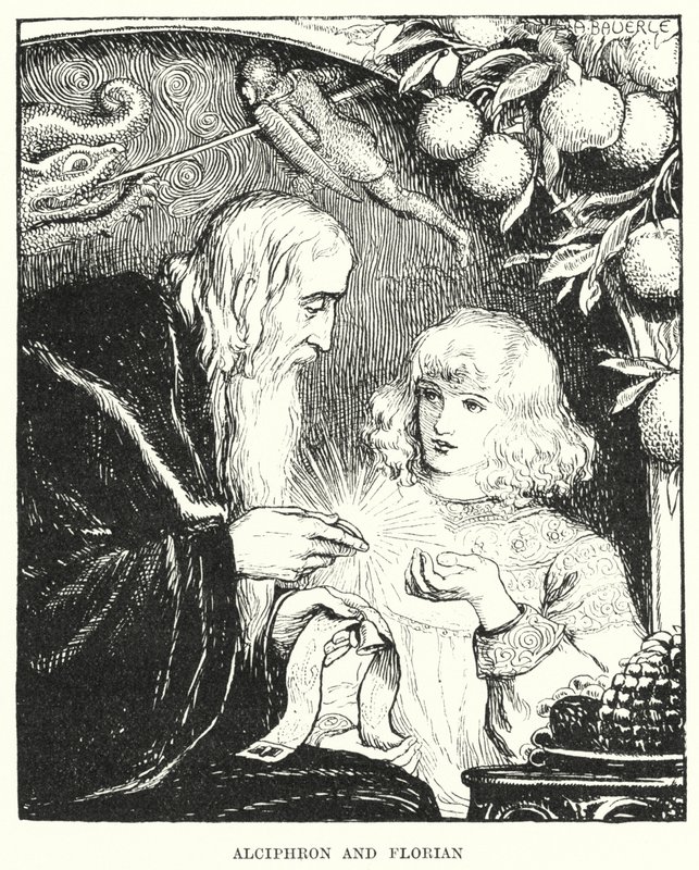 Alciphron ja Florian (kaiverrus) tekijältä Amelia M. (attr.to) Bowerley or Bauerle
