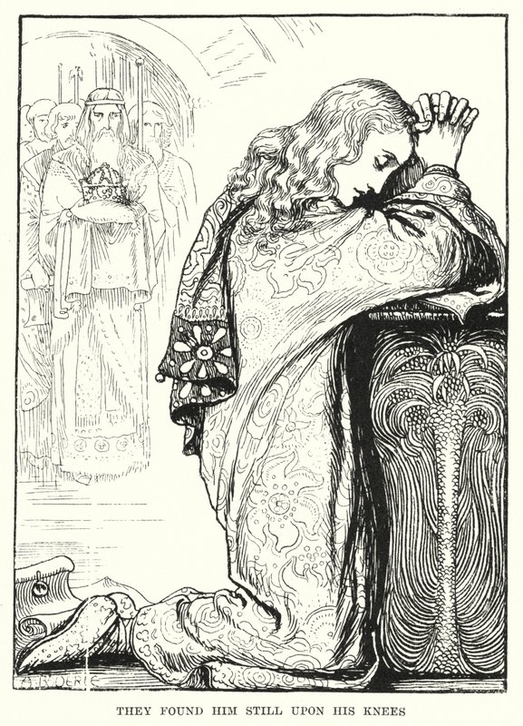 He löysivät hänet yhä polvillaan (kaiverrus) tekijältä Amelia M. (attr.to) Bowerley or Bauerle