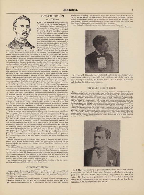 Antispititualism, F D Hewes, Hugh G Emmett, A J Martvne tekijältä American School