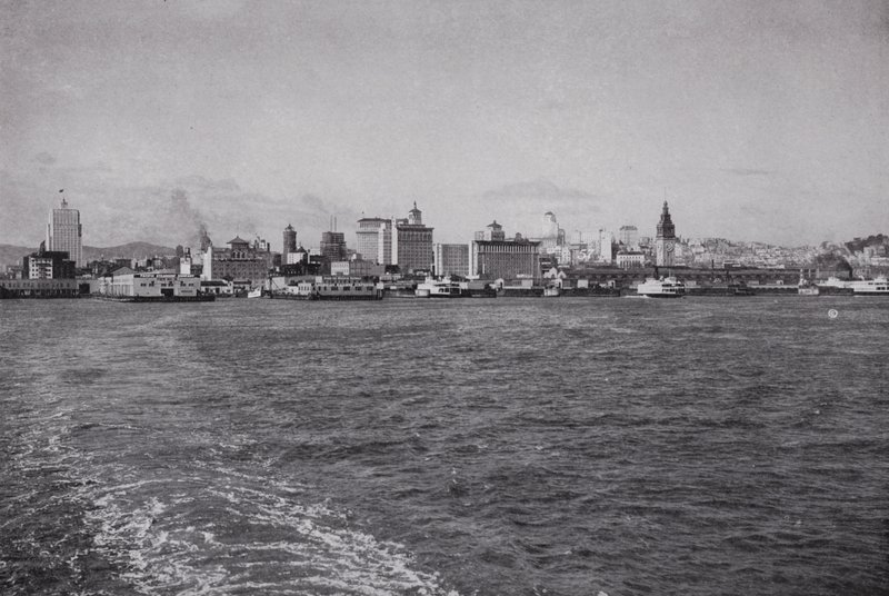 Kalifornia: San Francisco Skyline, eteläisen Tyynenmeren lautalta (m/w kuva) tekijältä American Photographer (after)