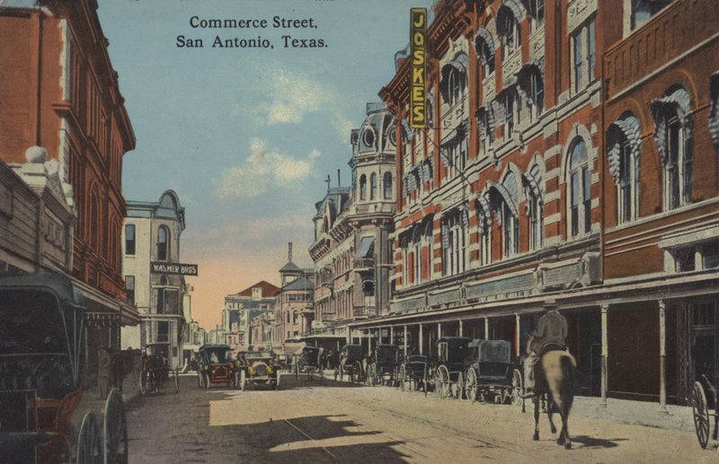 Commerce Street San Antoniossa, Texasissa, Yhdysvalloissa (värillinen kuva) tekijältä American Photographer (after)