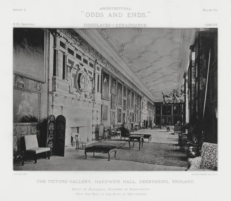 Takka: The Picture-Gallery, Hardwick Hall, Derbyshire, Englanti (m/v kuva) tekijältä American Photographer (after)