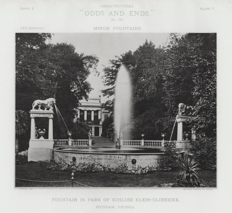 Suihkulähde Schloss Klein-Glienicken puistossa, Potsdam, Preussi (m/v kuva) tekijältä American Photographer (after)