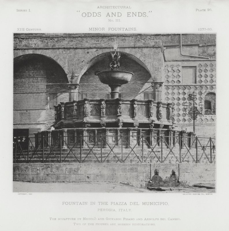 Suihkulähde Piazza Del Municipiossa, Perugia, Italia (m/v kuva) tekijältä American Photographer (after)