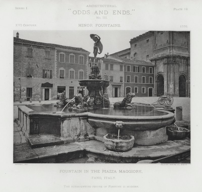 Suihkulähde Piazza Maggiorella, Fanossa, Italiassa (m/v kuva) tekijältä American Photographer (after)