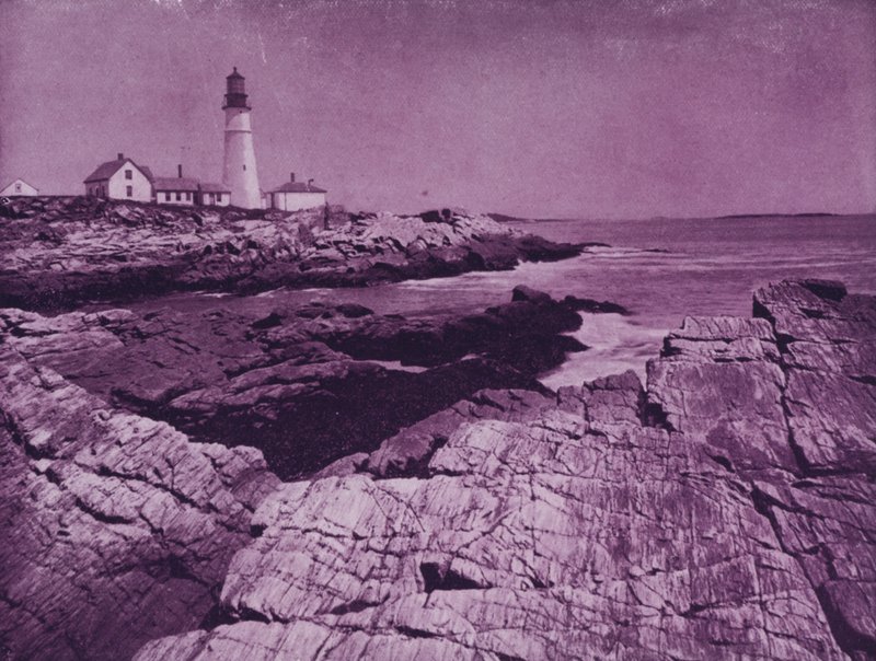 Majakka Portlandin satamassa, Maine (m/w kuva) tekijältä American Photographer (after)