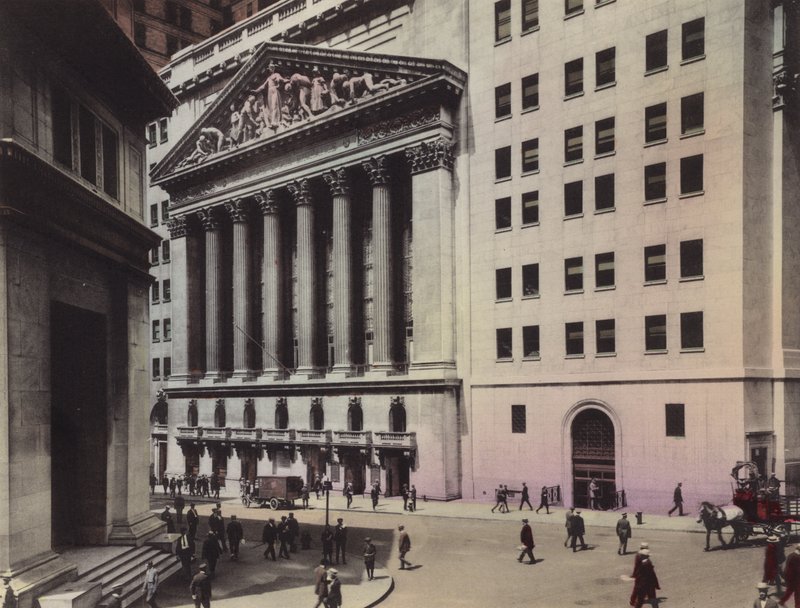 New York: J P Morgan and Co; New Yorkin pörssi (kuva) tekijältä American Photographer (after)