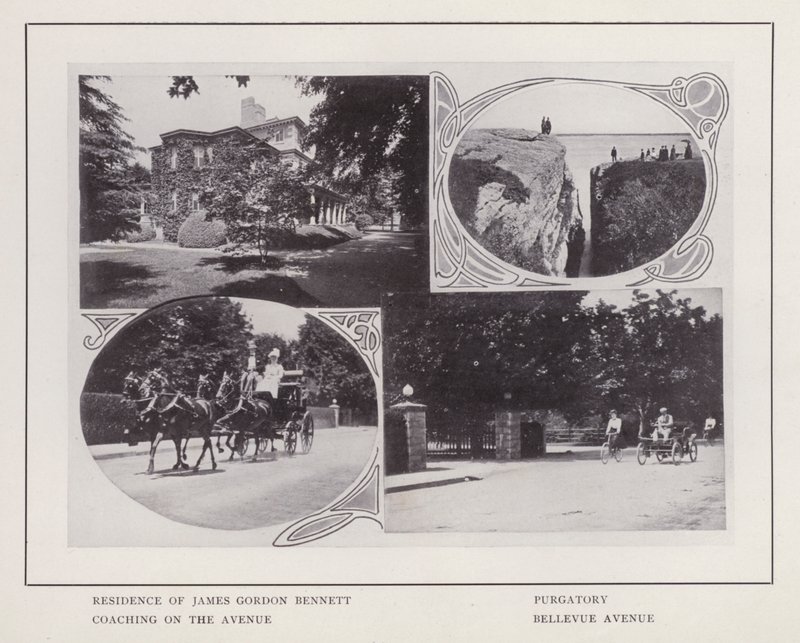 Newport, Rhode Island: James Gordon Bennettin asuinpaikka; Kiirastuli; Valmennus Avenue-kadulla; Bellevue Avenue (m/w kuva) tekijältä American Photographer (after)