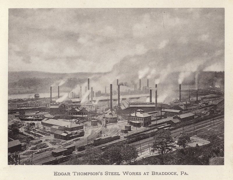 Pittsburgh: Edgar Thompsonin terästehdas Braddockissa, Pennsylvaniassa (m/v kuva) tekijältä American Photographer (after)