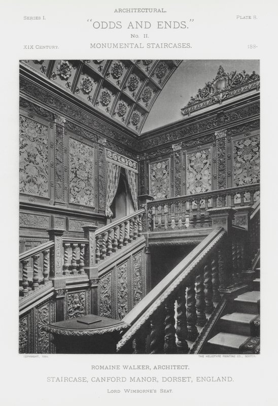 Portaikko, Canford Manor, Dorset, Englanti (m/w kuva) tekijältä American Photographer (after)