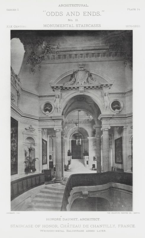 Staircase of Honor, Chateau De Chantilly, Ranska (m/w kuva) tekijältä American Photographer (after)