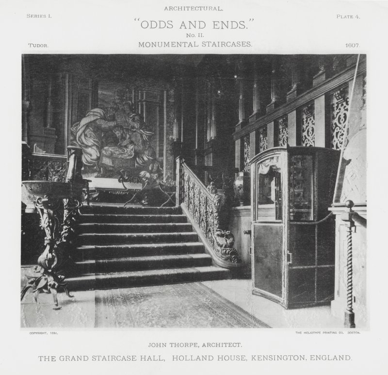 The Grand Staircase Hall, Holland House, Kensington, Englanti (m/v kuva) tekijältä American Photographer (after)