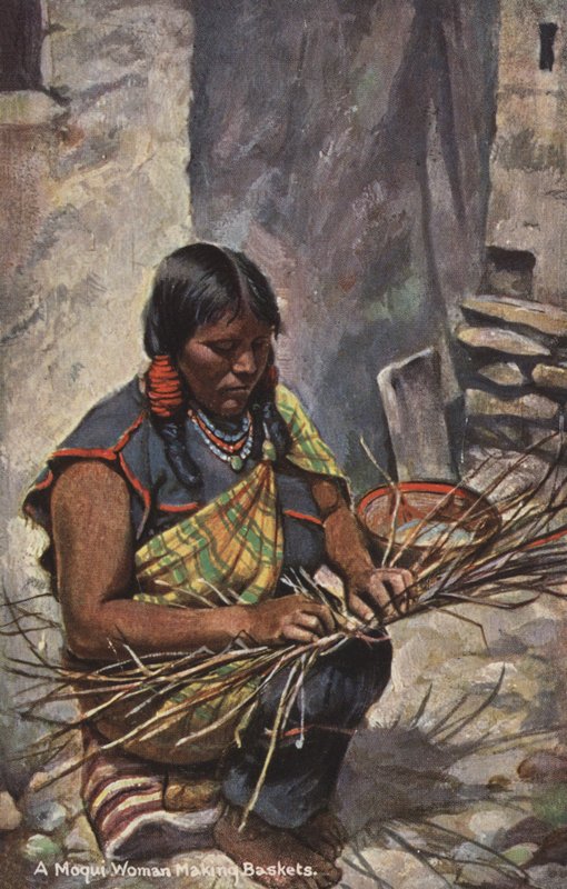 Moqui-nainen tekee koreja, Arizona, Yhdysvallat (värikuva). tekijältä American Photographer
