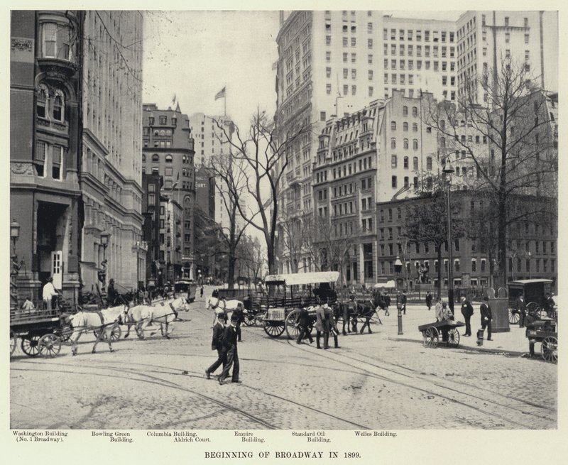 Broadwayn alku vuonna 1899 (m/w kuva) tekijältä American Photographer