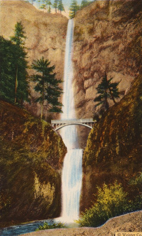 Bensonin silta Multnomahin putouksilla (värikuva) tekijältä American Photographer