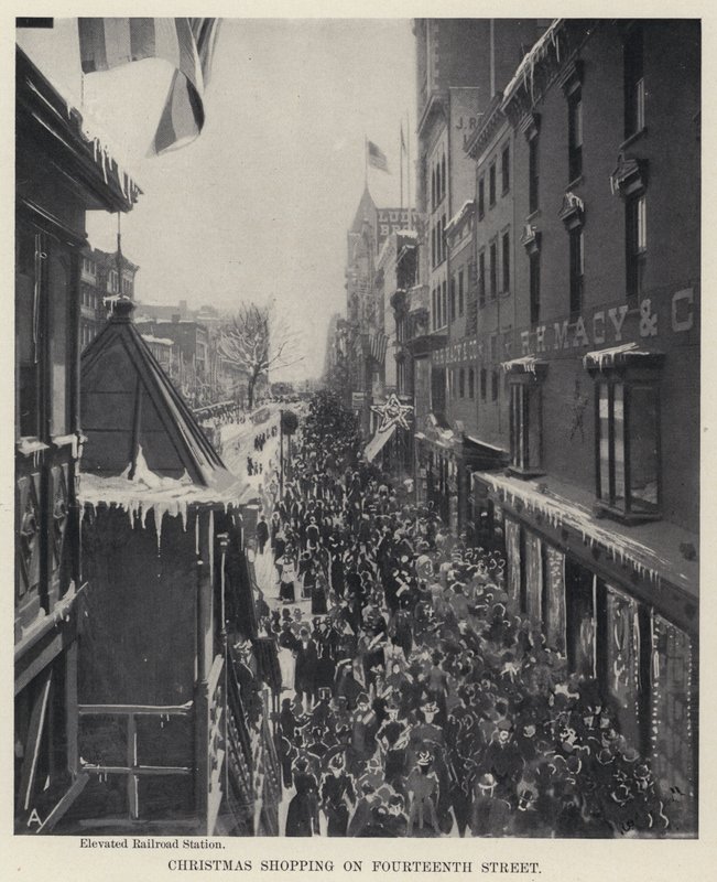 Jouluostoksilla Fourteenth Street (m/w kuva) tekijältä American Photographer