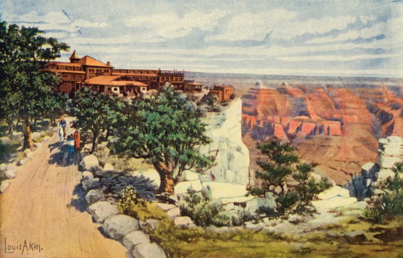 El Tovar -hotelli Grand Canyonin kansallispuiston reunalla (värikuva) tekijältä American Photographer