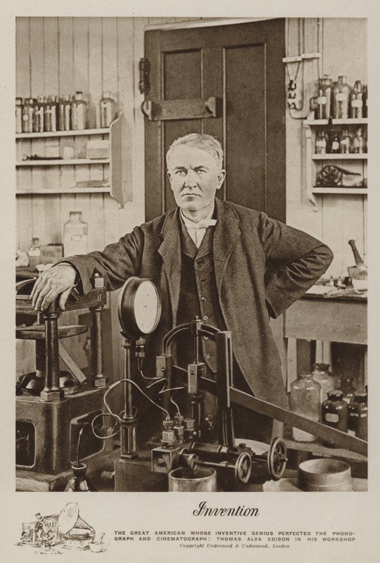 Keksintö, Thomas Alva Edison työpajassaan tekijältä American Photographer