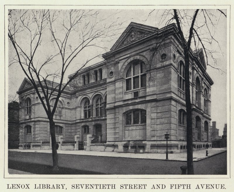 Lenox Library, Seventieth Street ja Fifth Avenue (m/w kuva) tekijältä American Photographer