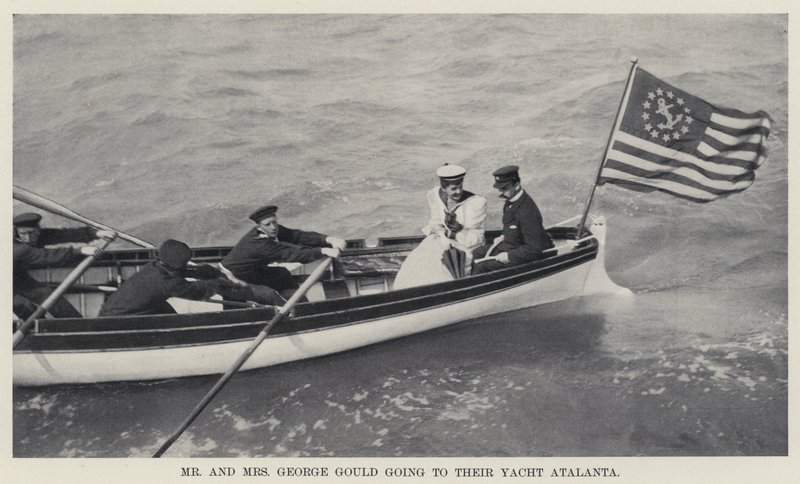 Herra ja rouva George Gould menevät Yacht Atalantaan (m/v kuva) tekijältä American Photographer