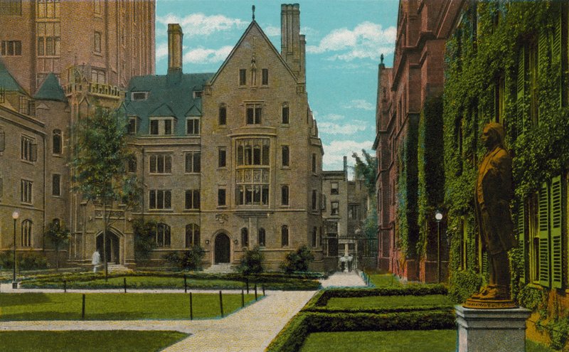 New Haven, Conn: Bingham Hall ja Connecticut Hall, Yalen yliopisto (värikuva). tekijältä American Photographer