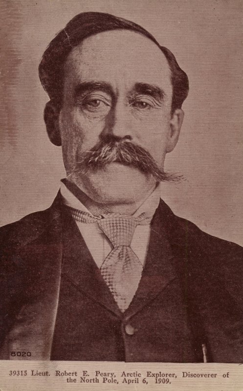 Robert Peary (1856-1920), amerikkalainen arktisen alueen tutkimusmatkailija (s/w-kuva). tekijältä American Photographer