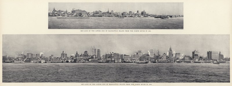 Sky-Line Manhattan Islandin alaosan pohjoisjoelta (m/w kuva) tekijältä American Photographer