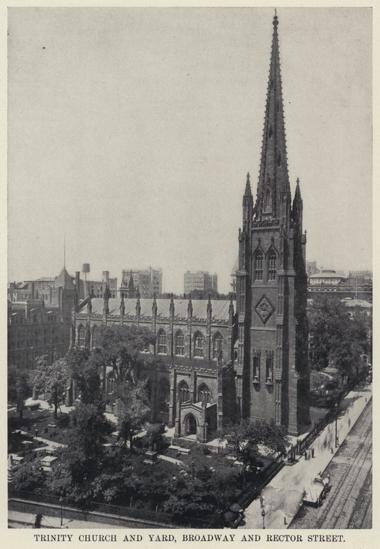 Trinity Church and Yard, Broadway ja Rector Street (m/w kuva) tekijältä American Photographer